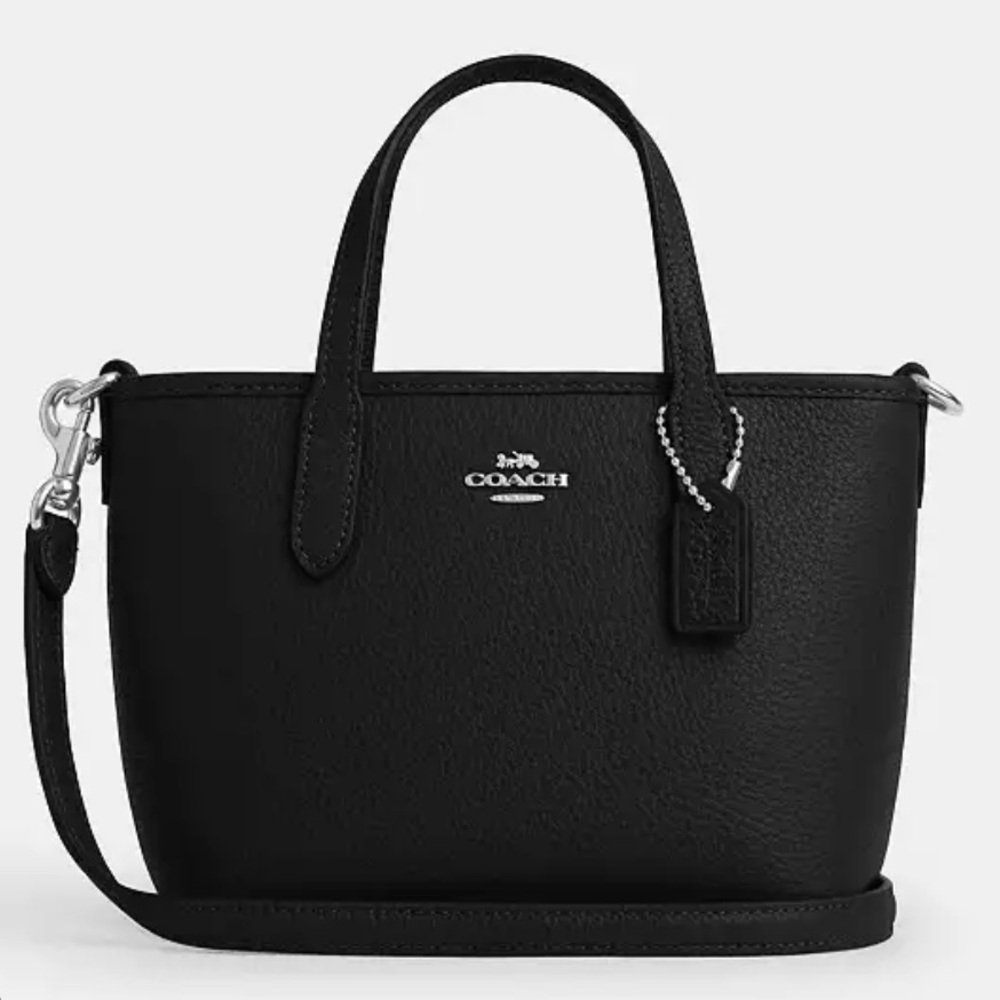 Coach Black and Silver City Mini Tote